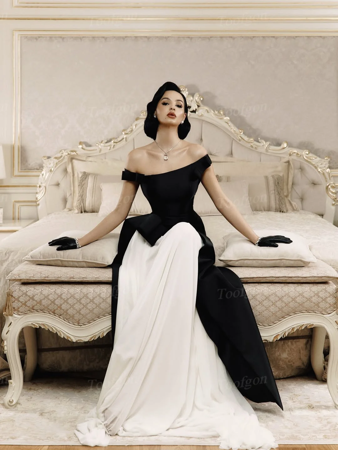 Suknie wieczorowe Toofgon, czarny satyna, ecru szyfon, szyte na miarę, damskie, na specjalne okazje, formalne przyjęcia, urodziny, długie suknie balowe, kolekcja 2026