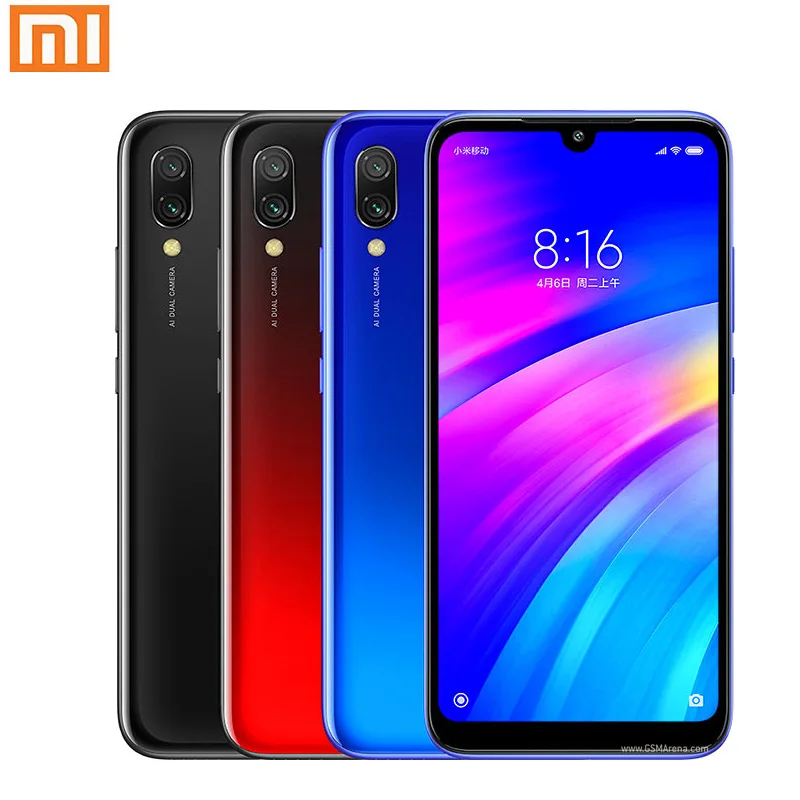 Смартфон Xiaomi Redmi 7 Global Rom 3 + 32 ГБ/4 + 64 ГБ 6,26-дюймовый HD-экран Аккумулятор 4000 мАч Разблокированные мобильные телефоны Dual Sim Xiao Mi