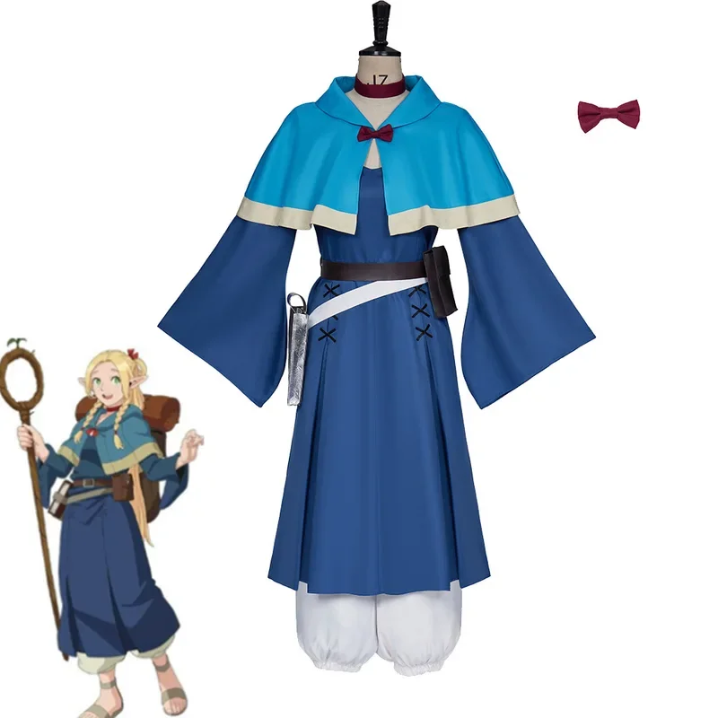 Delicioso anime em masmorra marcille donato cosplay traje peruca vestido uniforme saco elfo mago laios festa de halloween traje feminino