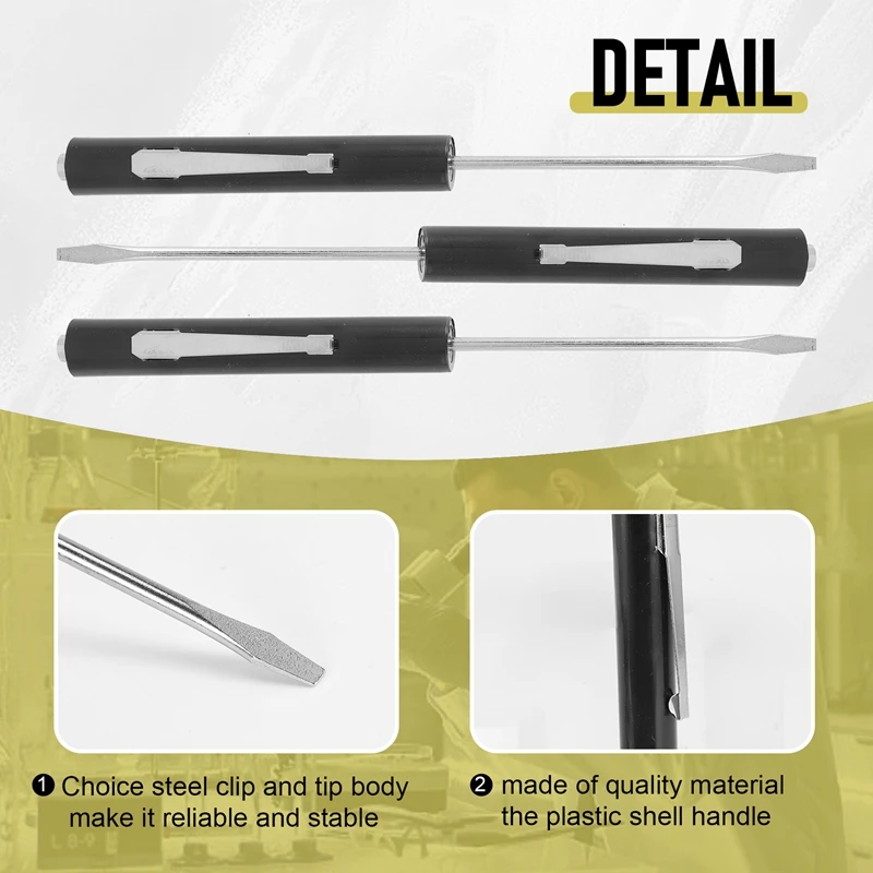 10 Pieces Pocket Screwdriver Mini Tops And Pocket Clips Pocket Screwdriver Magnetic Slotted Pocket Screw Driver