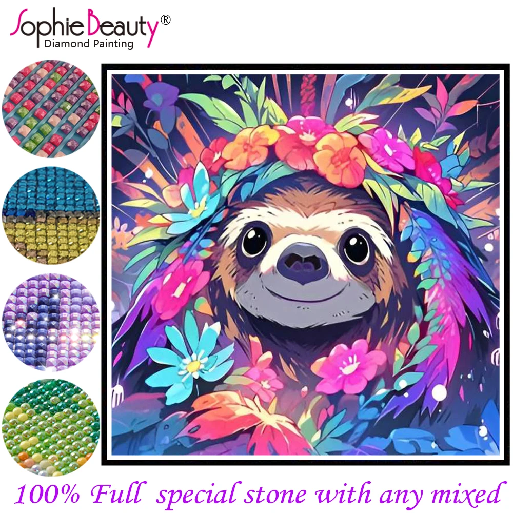 Sophie Beauty New Fairy Dust Diamond Painting Resin Square Crystal Stones Blue Mandala 5D Diamond Embroidery AB Stone Mosaic Art