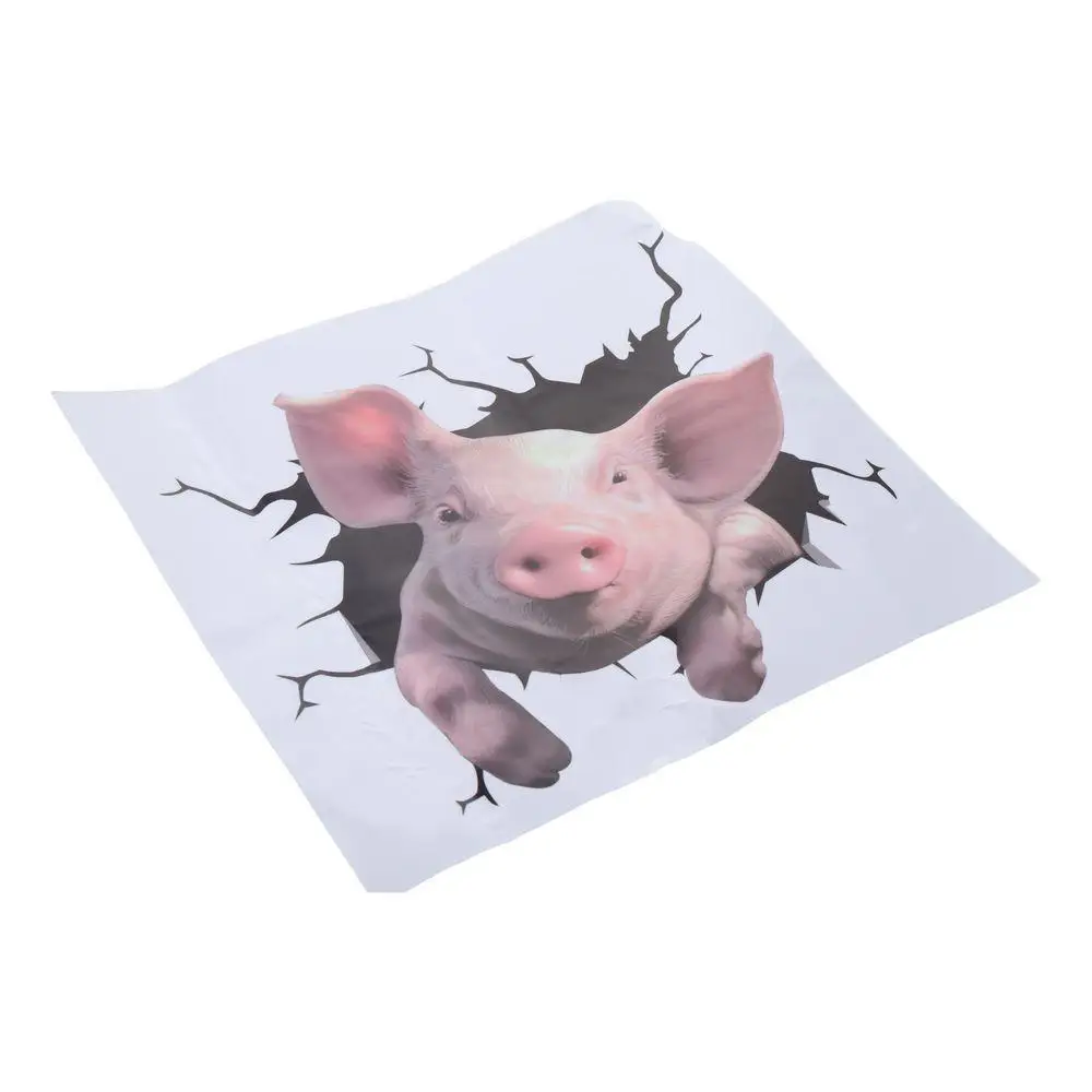 3pcs 3Style 3D Pet Pig Sticker PVC 11.8inch Car Decals Pig Shape Piggy Cracking Rear Window Sticker