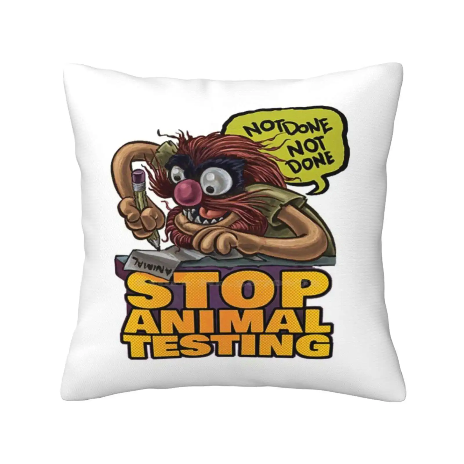 

Stop Animal Testing Pillow Cover Hug Pillowcase Animal Show The