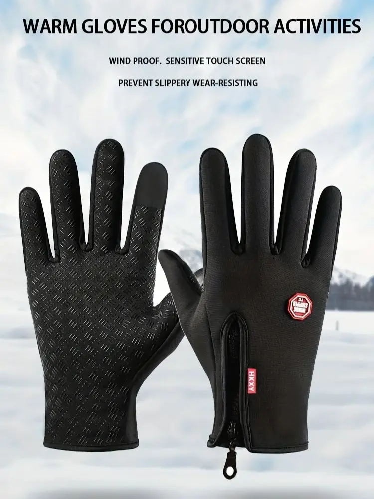 AliExpress NONE Winter Gloves For Men Women Touchscreen Warm Outdoor Cycling Driving Motorcycle Cold Gloves Windproof Non Slip Gloves