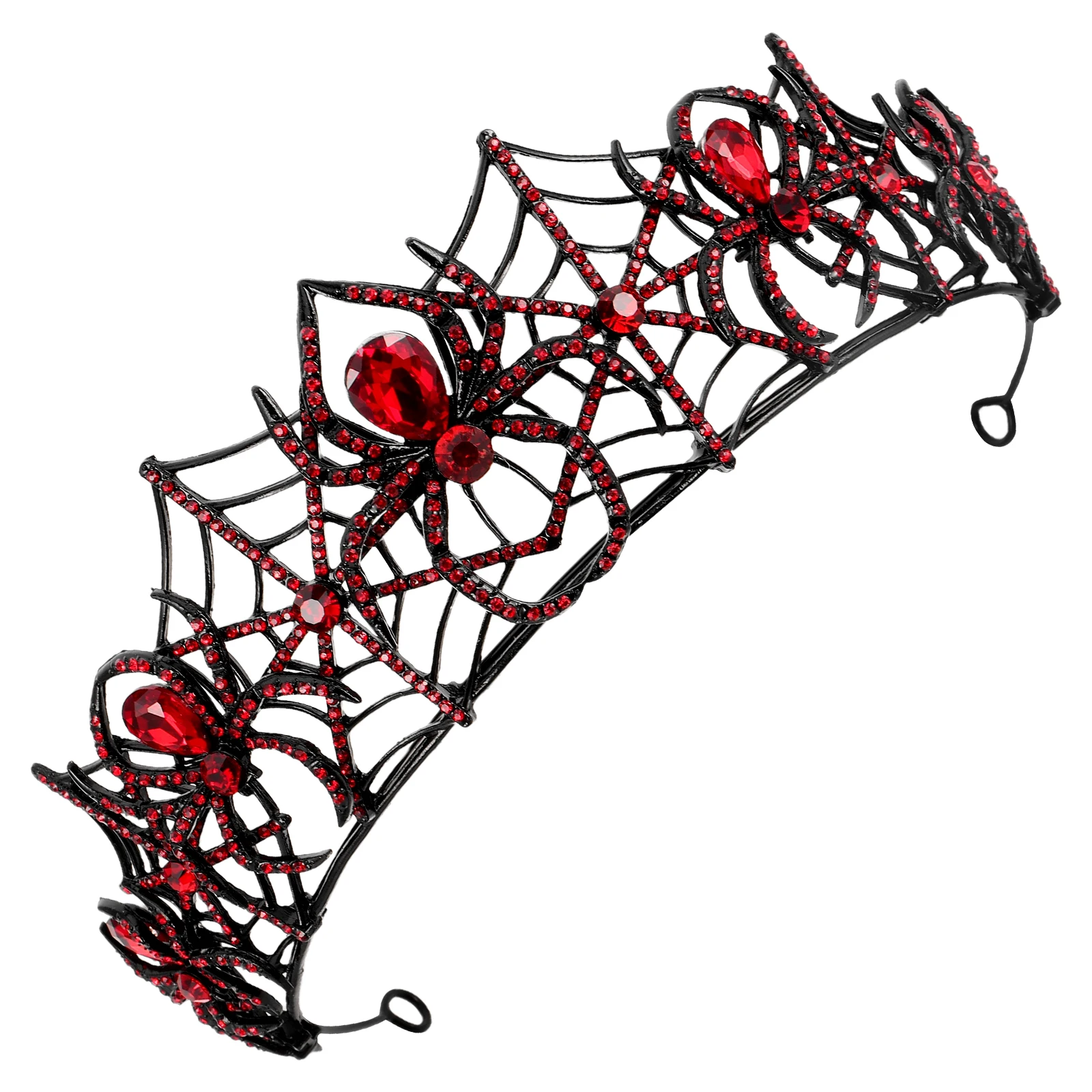 

Vintage Black Spider Crown Rhinestone Decor Halloween Party Headdress Women Men Birthday Tiara Cosplay Costume Alloy Hair Hoop