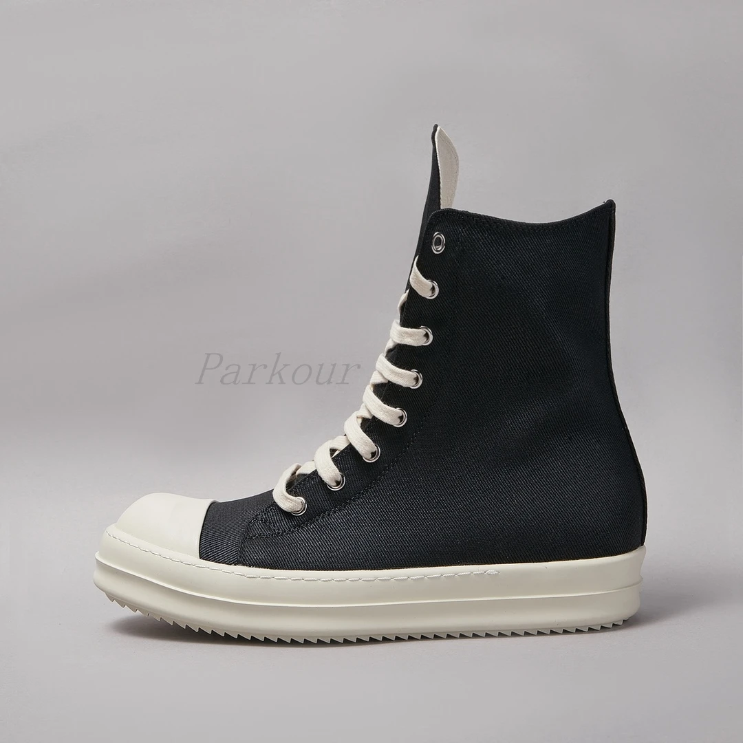 

Black Canvas High Top Casual Shoes Boots for Sports - Designer Handmade Men's And Women's Classic Fashion