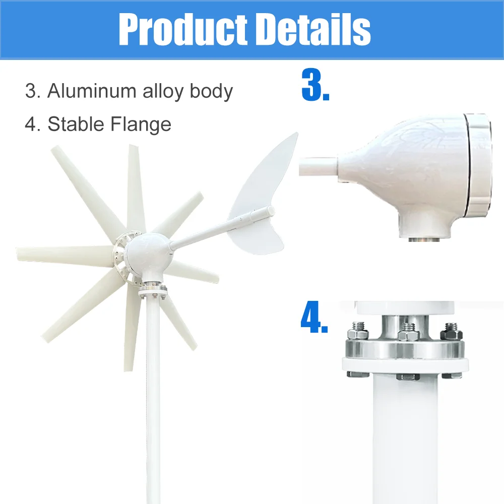 Imagem -03 - High Efficiency Wind Turbine Off Grid System Home Appliance Sistema de Alimentação 12v 24v 48v Tensão de Saída 220v 230v 240v 3000w