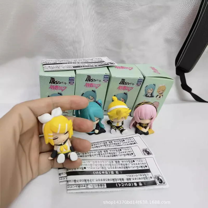 애니메이션 하츠네 미쿠 루카 카가미네 린 렌, 카와이 수면 피규어, PVC 모델 장난감 인형 수집 장식품 선물, 4 개, 6cm