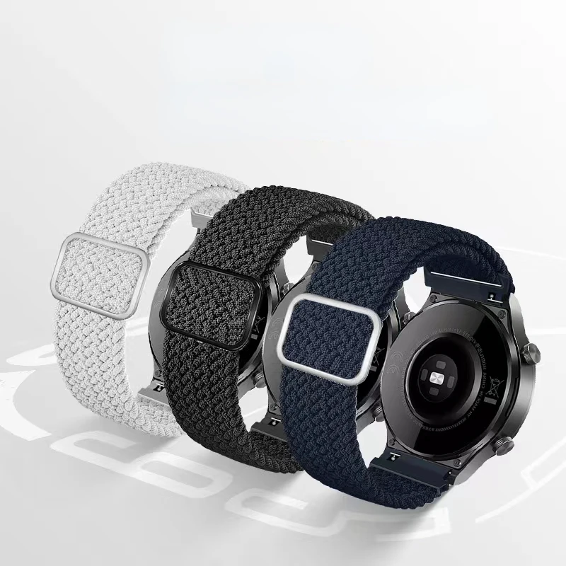 20mm 22mm Nylon strap For Huawei watch GT/GT2/3 Pro Samsung Galaxy watch 3/Gear S3 Adjustable Woven Watch Strap For Aamazfit GTR