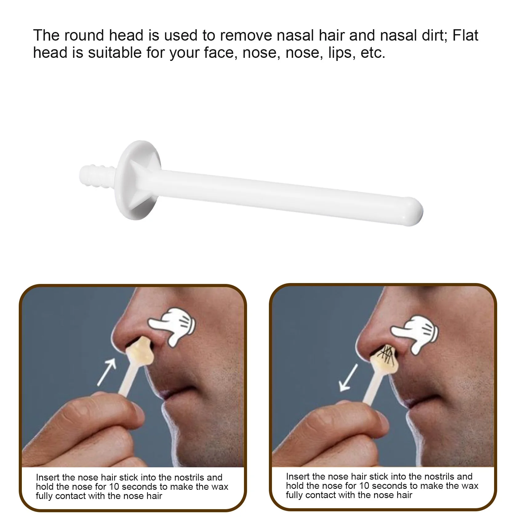 ABKR-60개 코털 제거 왁스 스틱 어플리케이터 플라스틱 코털 제거 스트립 눈썹 코털 제거