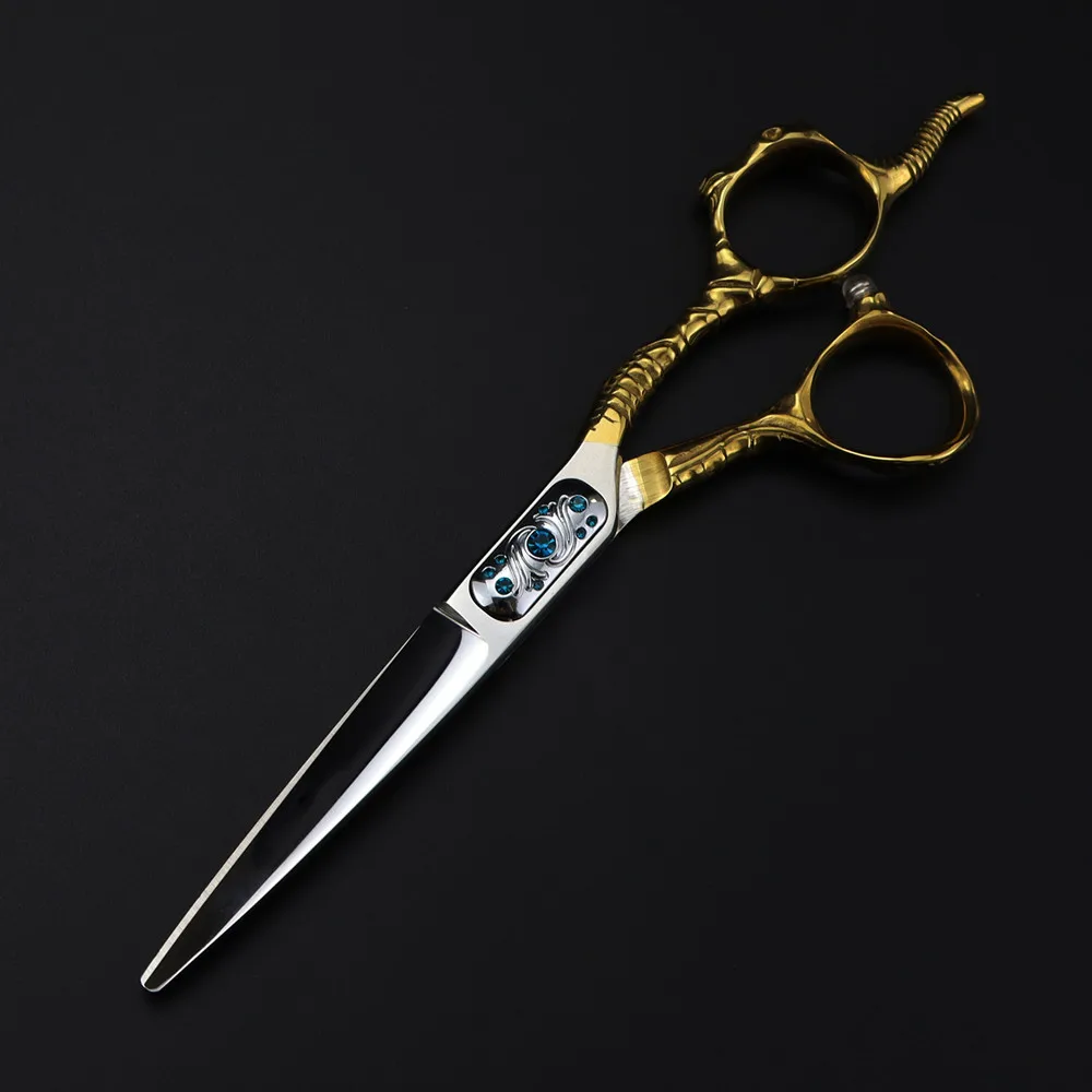 Professional JP 440c steel 6 '' scissor Gold Sheep hair scissors haircut thinning barber cutting shears hairdressing scissors