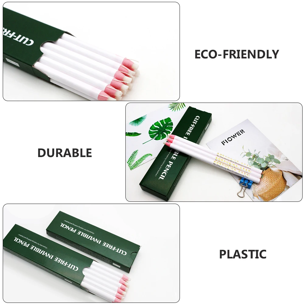 

12pcs Pull Crayons Auto-Disappearing Marker Pens White For Professional Tailors Heat Erasable Fabric Marking
