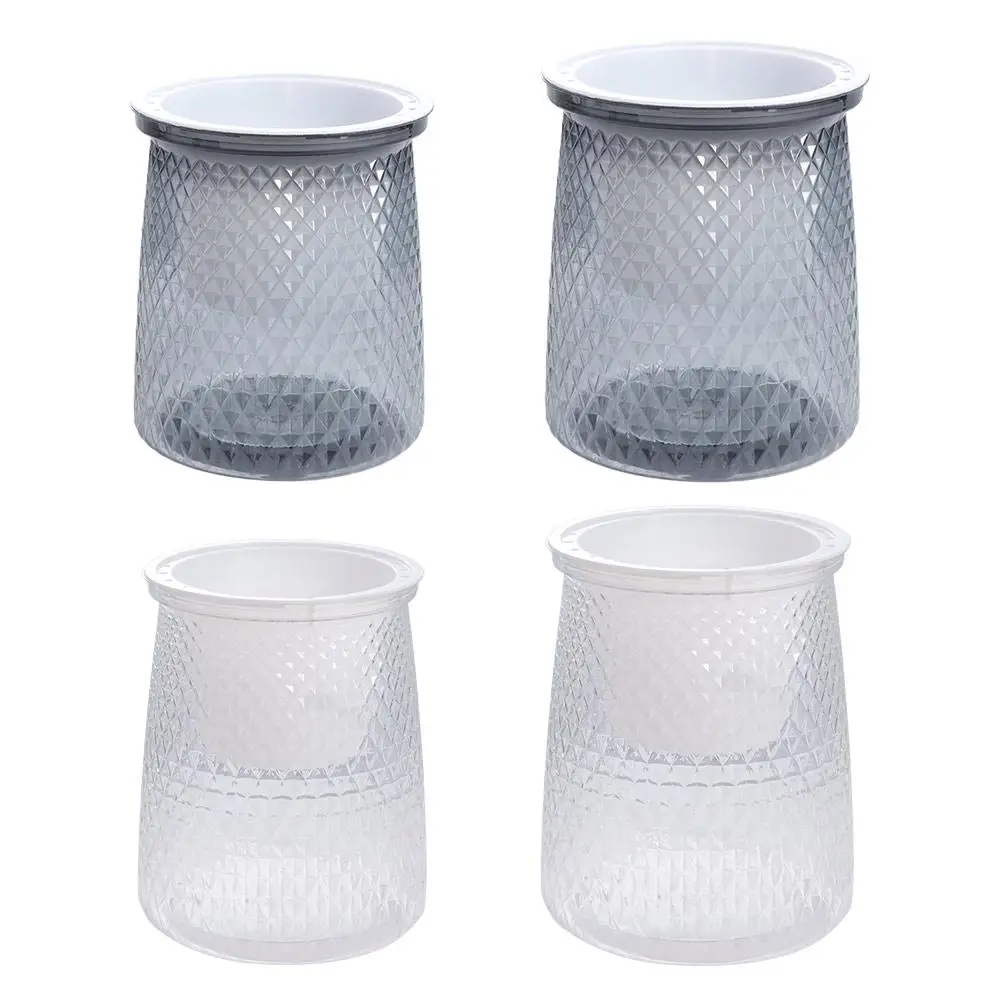Plastic Self Watering Plant Pot Double-layer Transparent Flower Vase Round Automatic Lazy Potted