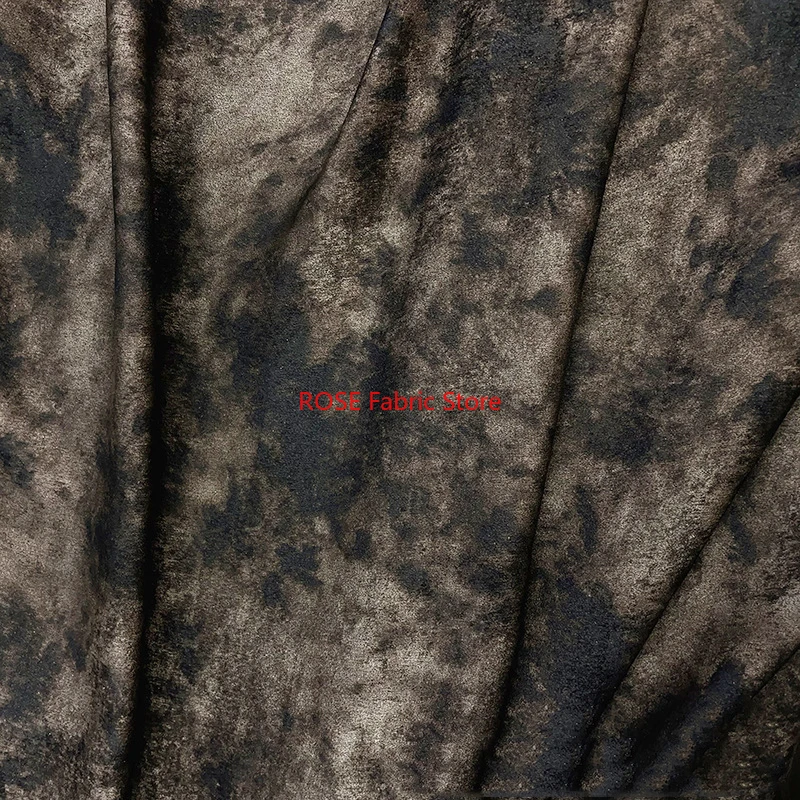 

1-ярдовая ретро бронзовая модная ткань с принтом тай-дай, весенне-летняя классическая рубашка, дизайнерская ткань для шитья своими руками