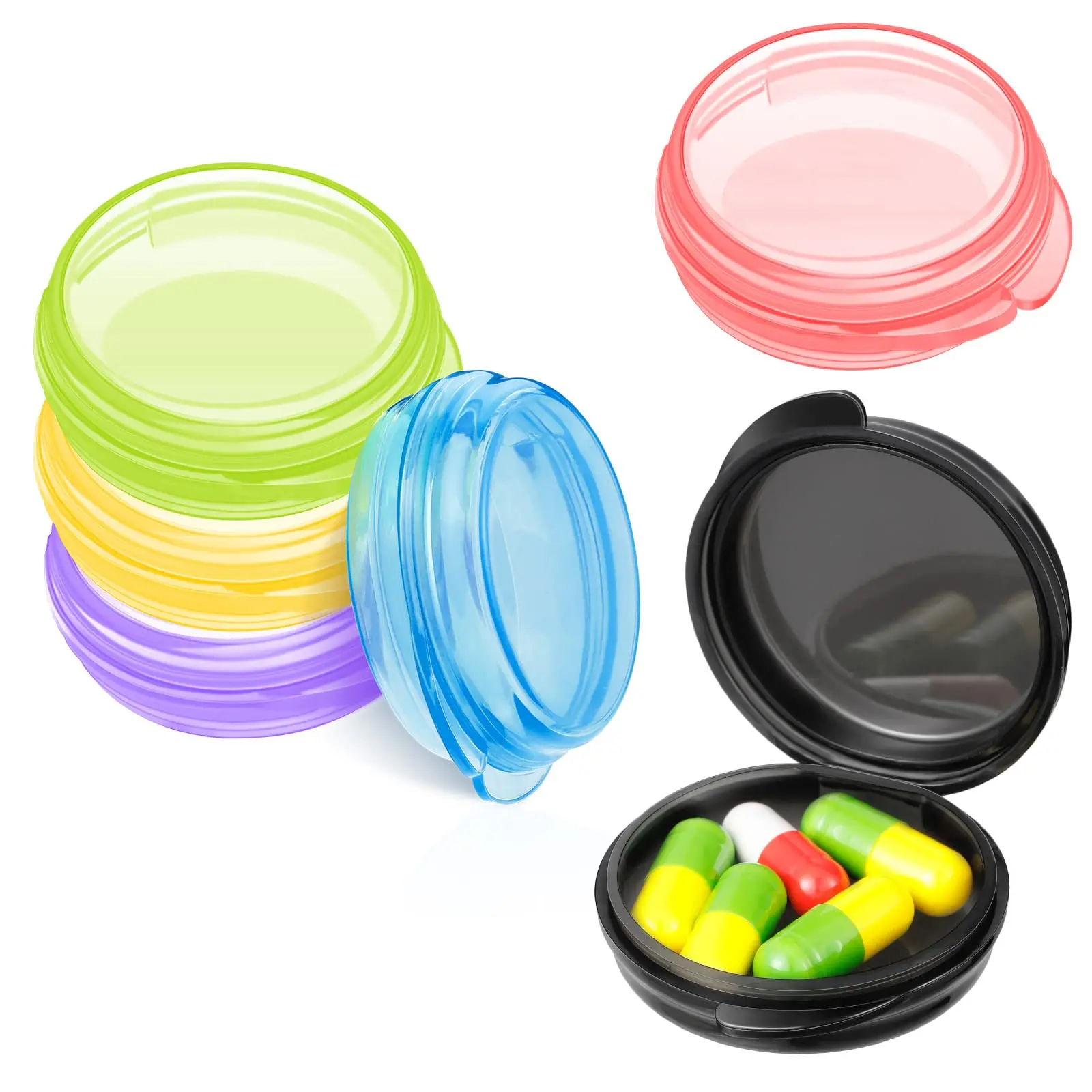 6-200 pacotes pequena caixa organizadora de comprimidos, recipiente de comprimidos de viagem portátil diário caso de medicina titular para armazenar óleo de peixe, vitamina