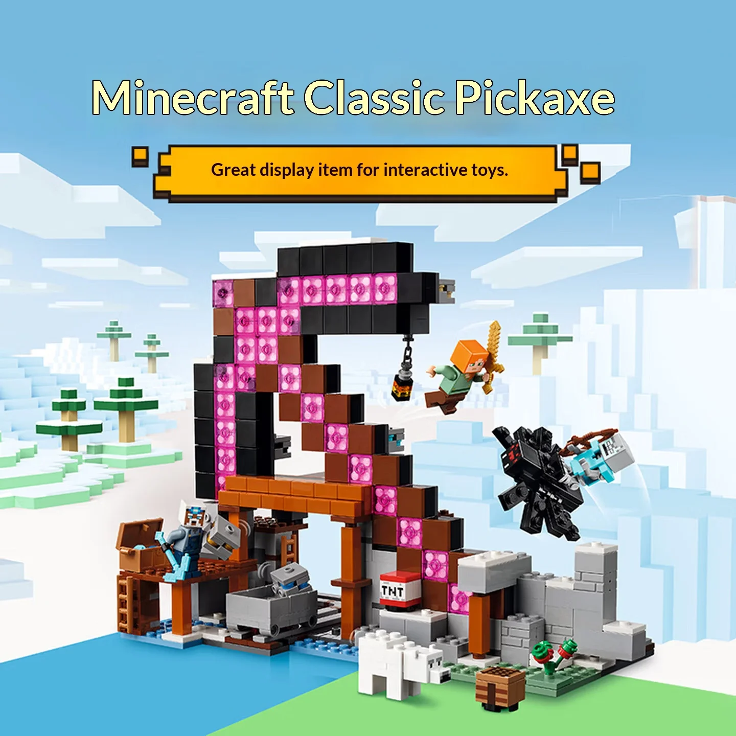 

LEGO 21277 The Pickaxe Mine Building Set With TNT Minecart Launcher For Boys Girls 8+ Years Old Toy Gift 530PCS