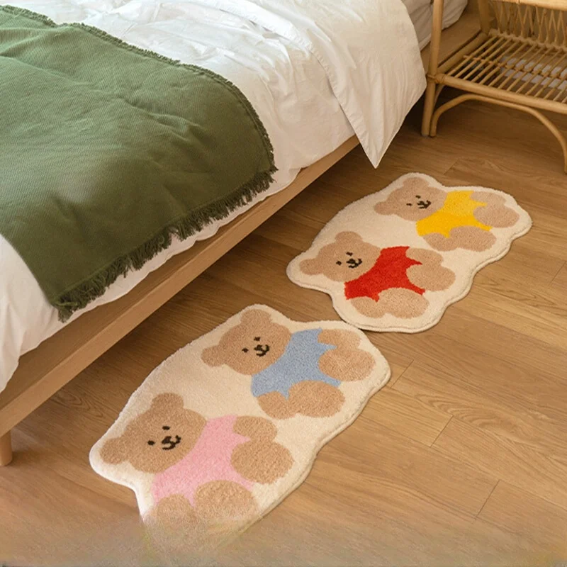 

Cartoon Home Bedroom Living Room Carpet Bathroom Entrance Door Floor Mat Water Absorbent Plush Bedside Carpet