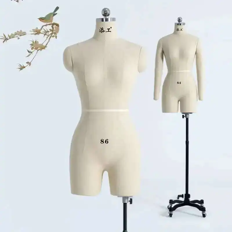 

Sewing Linen Cover Body Female Mannequins with Legs for Clothing Design Bust Tailor Mannequin Dress Display Stand Can Pin