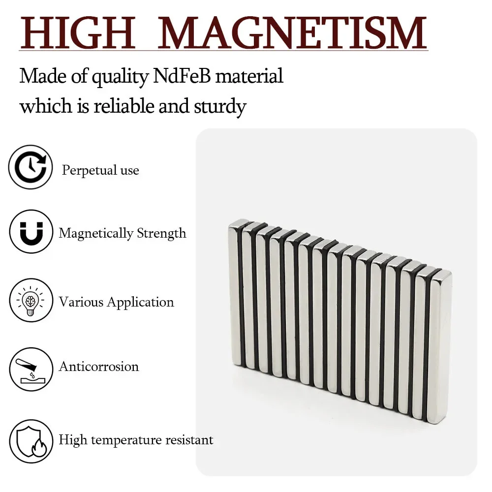 60x10x5mm Super Strong Block Neodymium Magnet Powerful Magnets N35 small Permanent Magnetic NdfeB Refrigerator Magnet 60x10x5