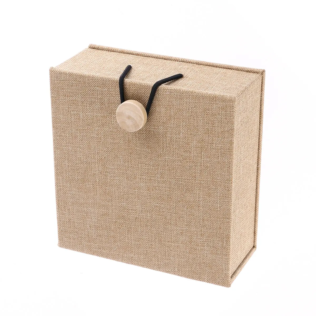 

Premium Wooden Bangle Bracelet Box Linen Surface Rustic Chic Design Scratch Wear Resistant Khaki Jewelry Gift Keepsake