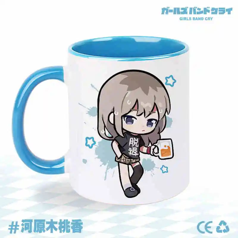 Anime GIRLS BAND CRY Mugs SUBARU AWA NINA ISERI MOMOKA KAWARAGI Cosplay Ceramic Coffee Water Cup Men Women Cartoon Drinking Cup