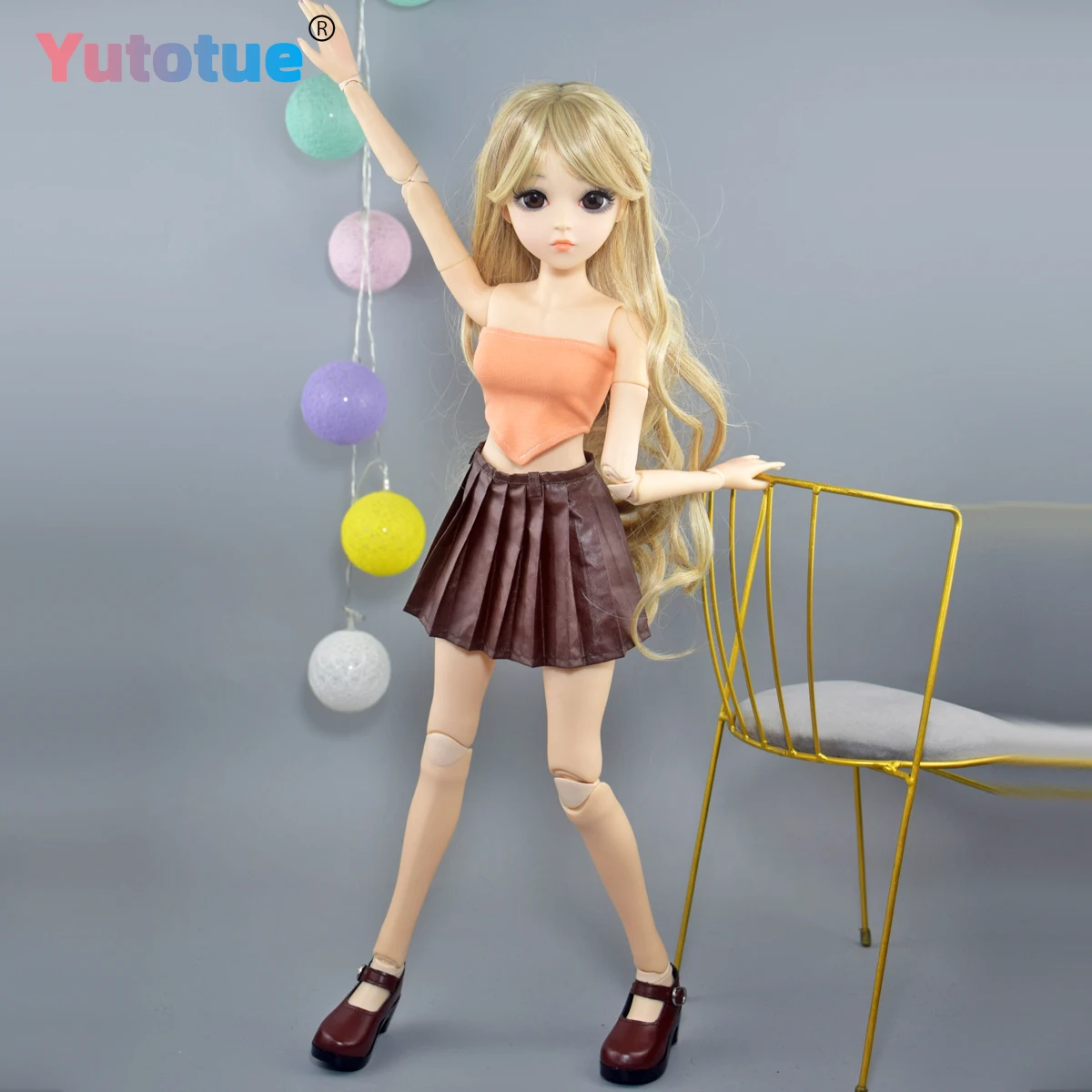 YUTOTUE 60 cm Hoogte Meisje Pop Make Gezicht Mode Outfits Pruiken Volledige Set 1/3 BJD Pop Speelgoed Kids Gift