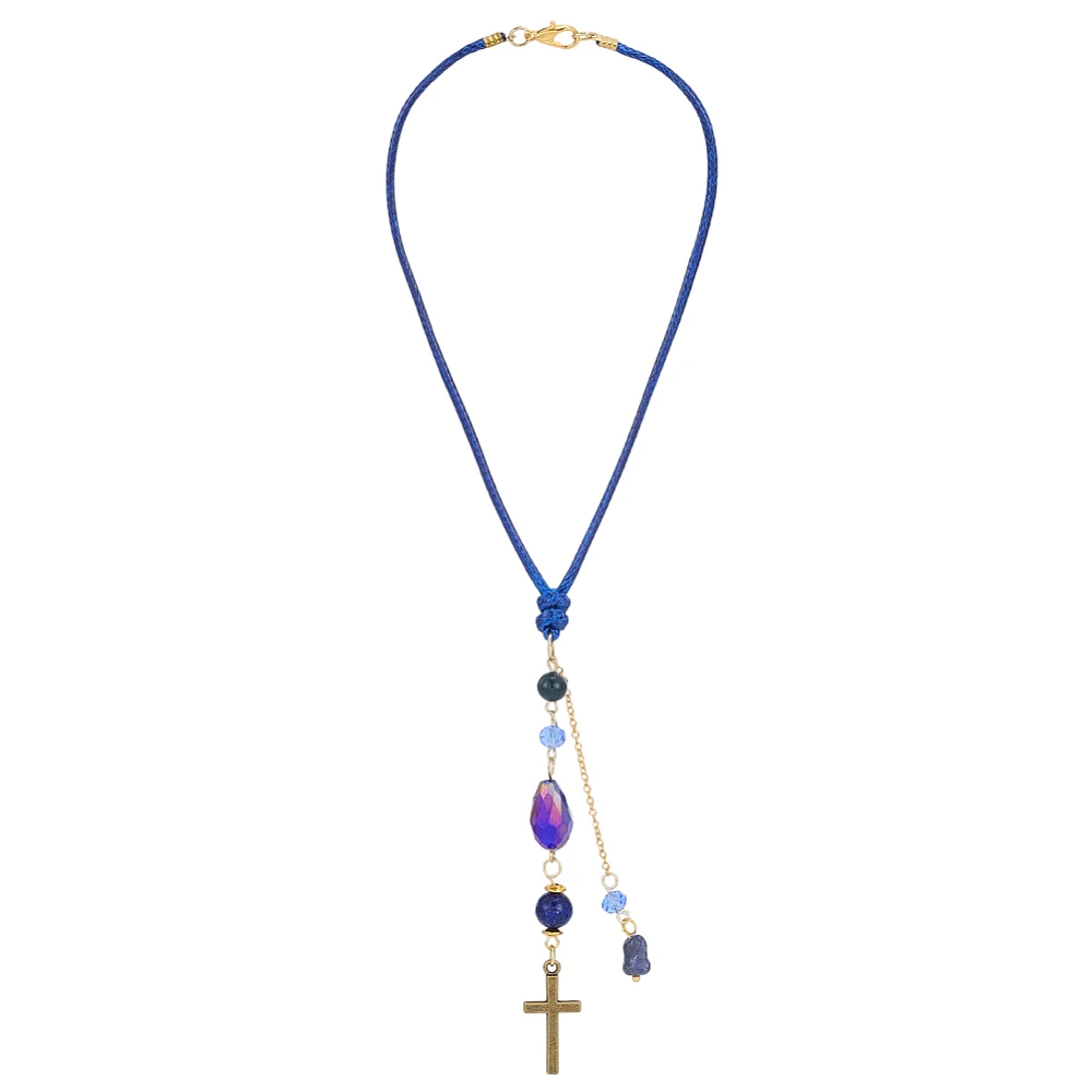Iolite Car Hanging Ornament Rearview Mirror Accessories Dyed Lazuli Glass Beaded Charms Suncatcher for Car Rear View Mirror