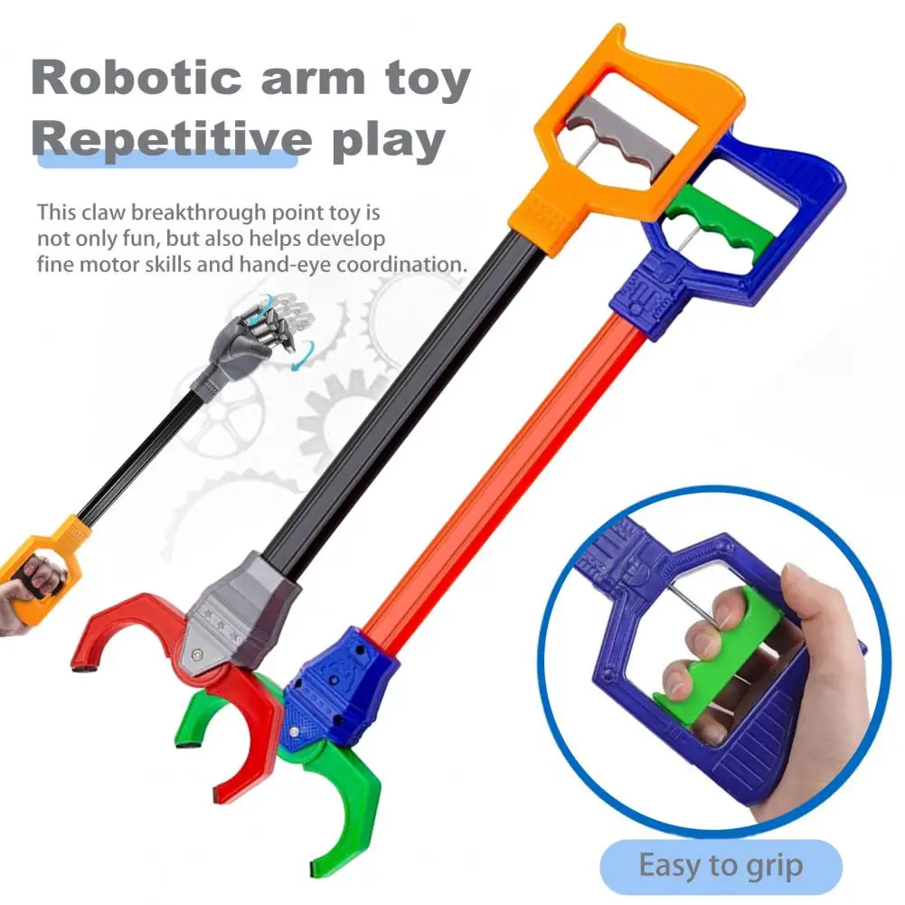 Juguete de agarre de garra para niños, herramienta de recogida de brazo de Robot de plástico ajustable, mano mecánica simulada, juguete interactivo de mano