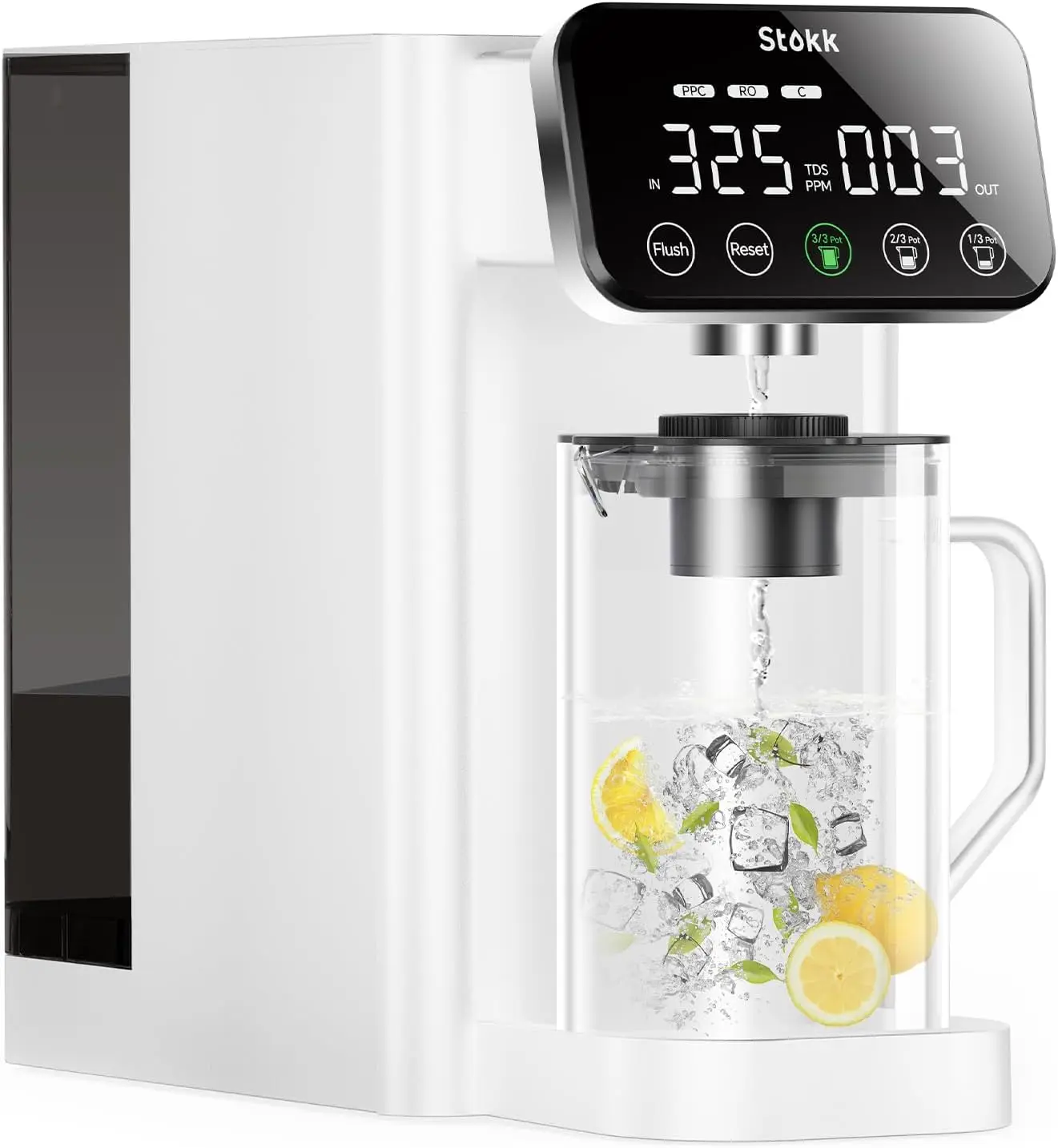 

E1 Reverse Osmosis Water Filter Countertop, 5 Stage RO Water Filter System with Remineralization Glass Pitcher, NSF/ANSI 58&372,