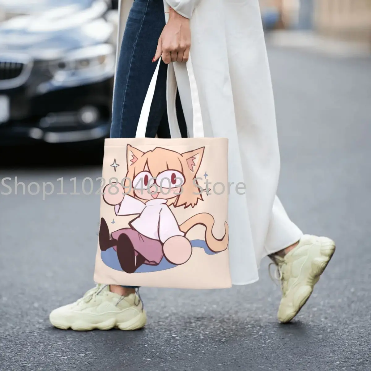 حقيبة حمل قماشية مضحكة ، Neko Memes ، جمالية ، تصميم فريد من نوعه ، كاجوال ، ولجنسي