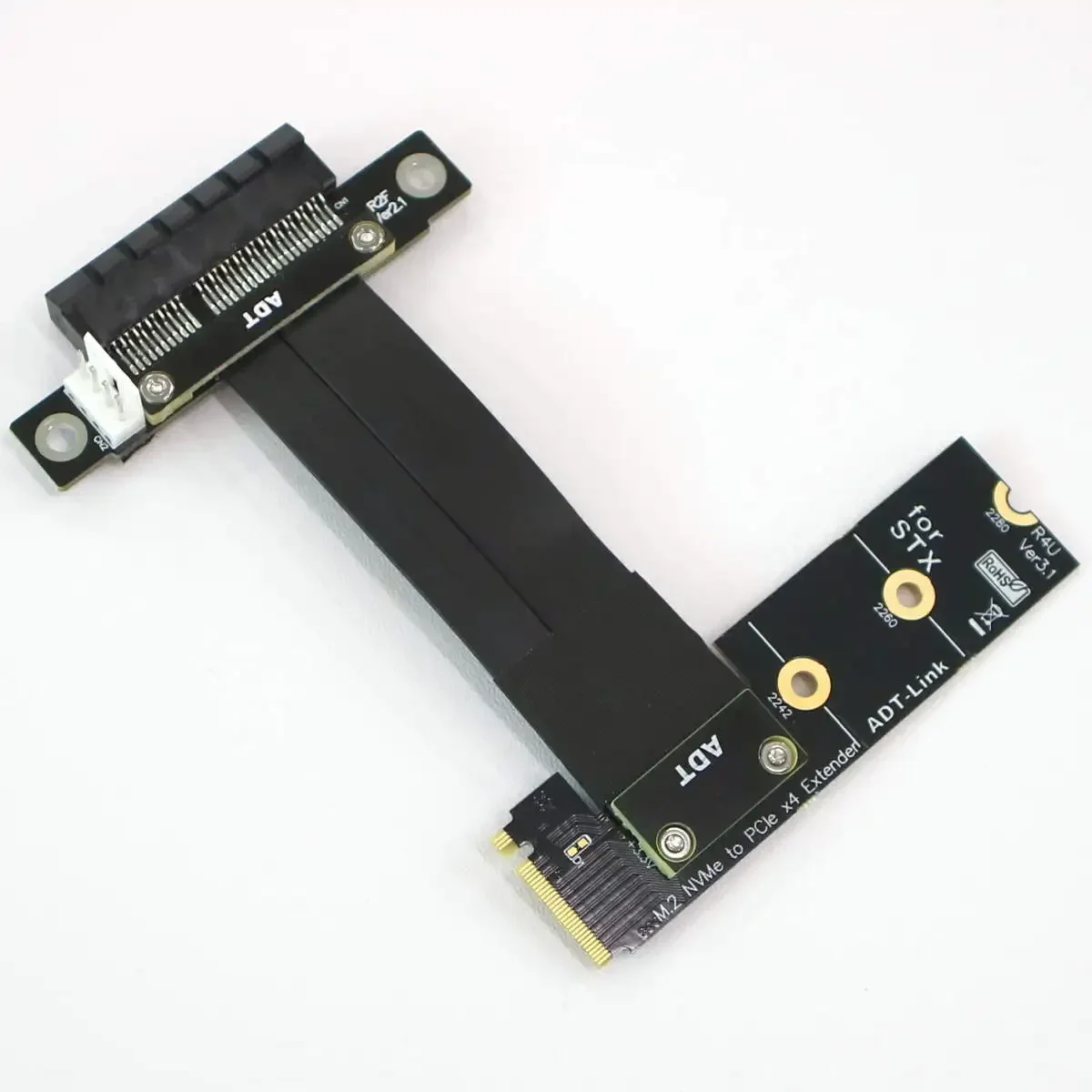 Imagem -06 - Jumper Adaptador Extensor para Placa Gráfica Gpu Cabo de Extensão Angular Direita e Esquerda Pcie 3.0 Nvme Ngff para Pci Express x4 4x