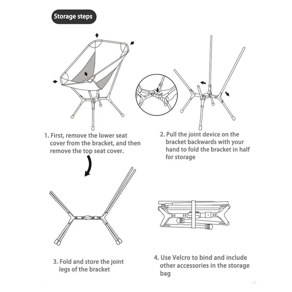 Camping Mond Stuhl Klappstühle Ultraleicht Hohe Last Camping Picknick Mond Stuhl 7001 Aluminium Legierung Angeln Wandern Sitz – Detail 15