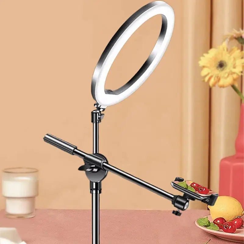 

Ring Light Photography Led Video Fill Lighting Camera Photo Studio Phone Selfie Lamp With Tripod Phone Holder Boom Arm