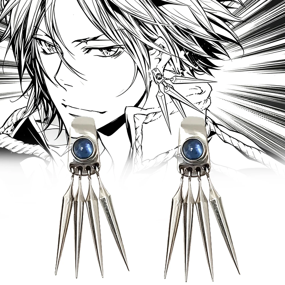 Anime HITMAN REBORN Mukuro Rokudo Cosplay Metal Earring Unisex Ear Studs Hip Hop Eardrop Adult Jewelry Accessories Party Prop