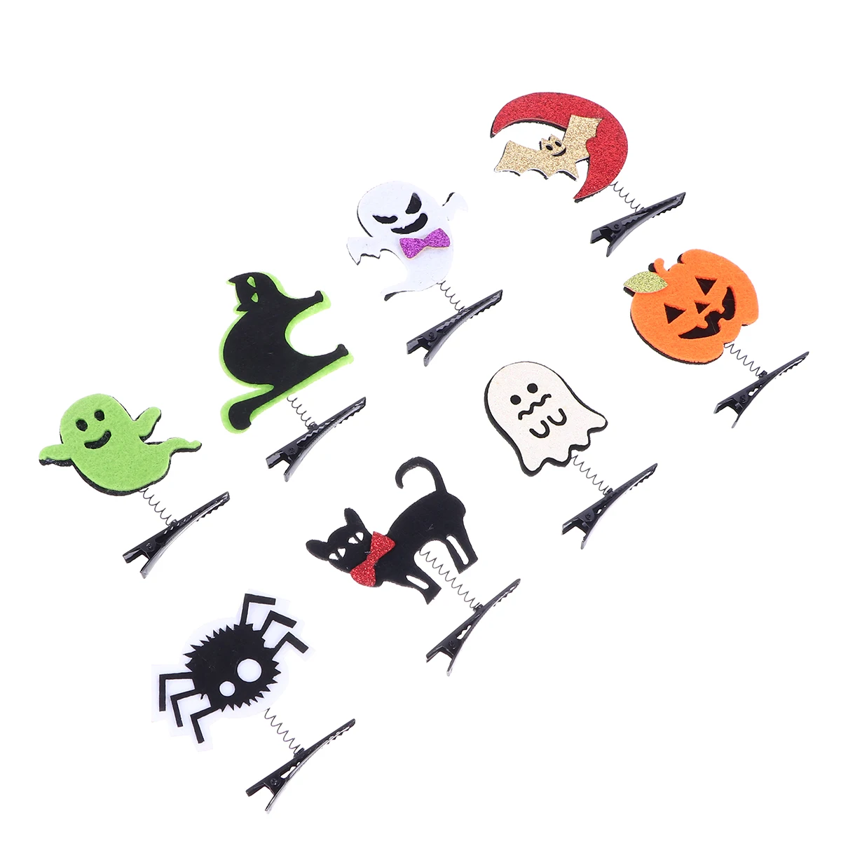 

8 Pcs Halloween Party Hairpin Cartoon Skull Clips Girls Accessories Metal Design Pumpkin Ghost Cosplay Props Gifts