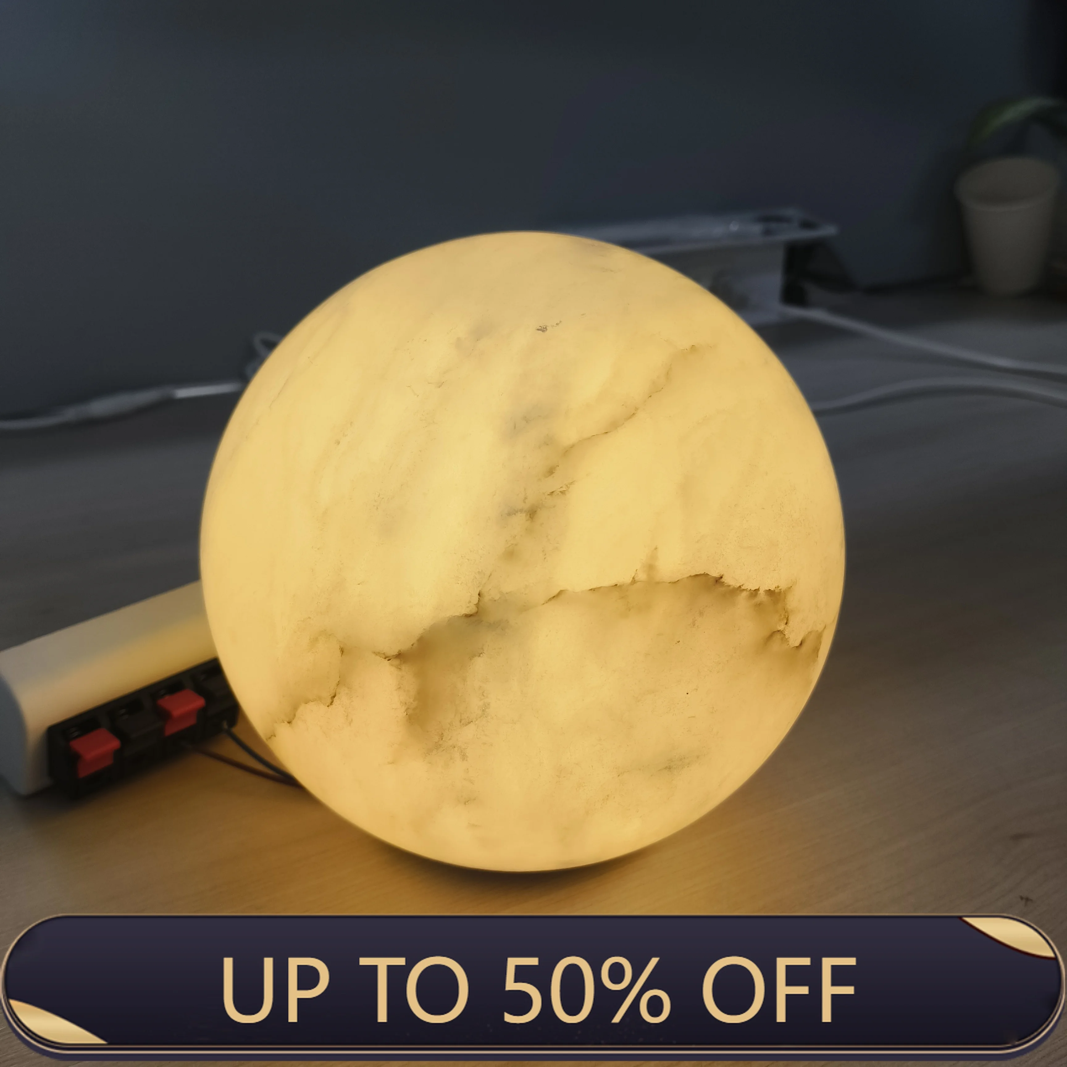 Nordic Ball Marble Wall Light Natural Alabaster LED Wall Lamp Round Alabaster 3000K White Light Bedroom Living Room Home Decor