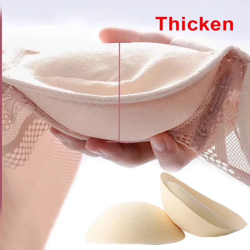 Thick Push Up Bra Pads Inserts Women Underwear Breast Lift Removeable Sponge Padded Bra Enhancer Pad Lining Swimsuit Bra Insert