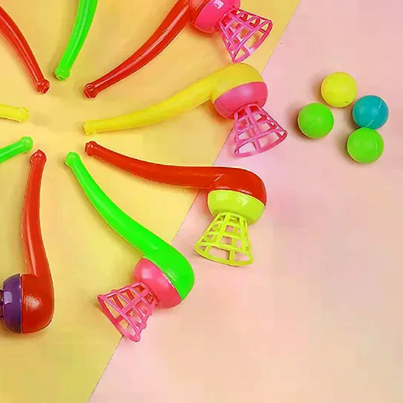 10pcs Suspended Blow Pipe Blow Ball Rod Game Children Balance Training Floating Blowing Ball Magic Dangling Family Kids Toy