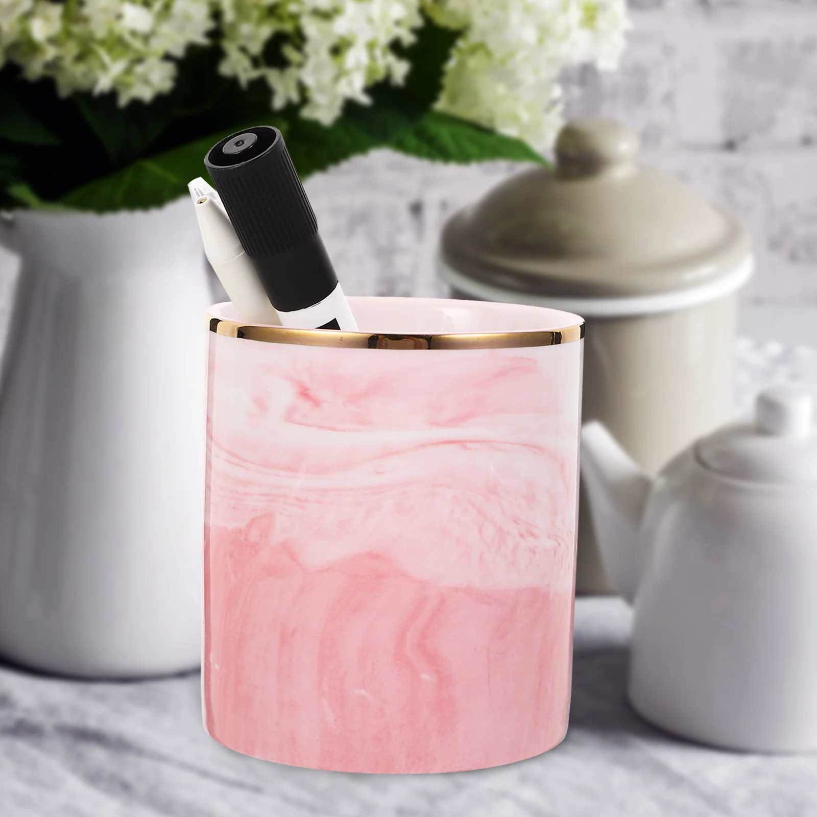 

Pencil Cup for Desk Marker Organizer Cosmetics Fashionable Holder Brush Container Makeup Storage Tube
