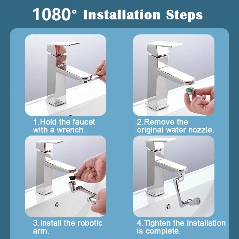 Faucet extender 1080° rotating basin faucet universal rotating faucet bubbler basin faucet extension nozzle