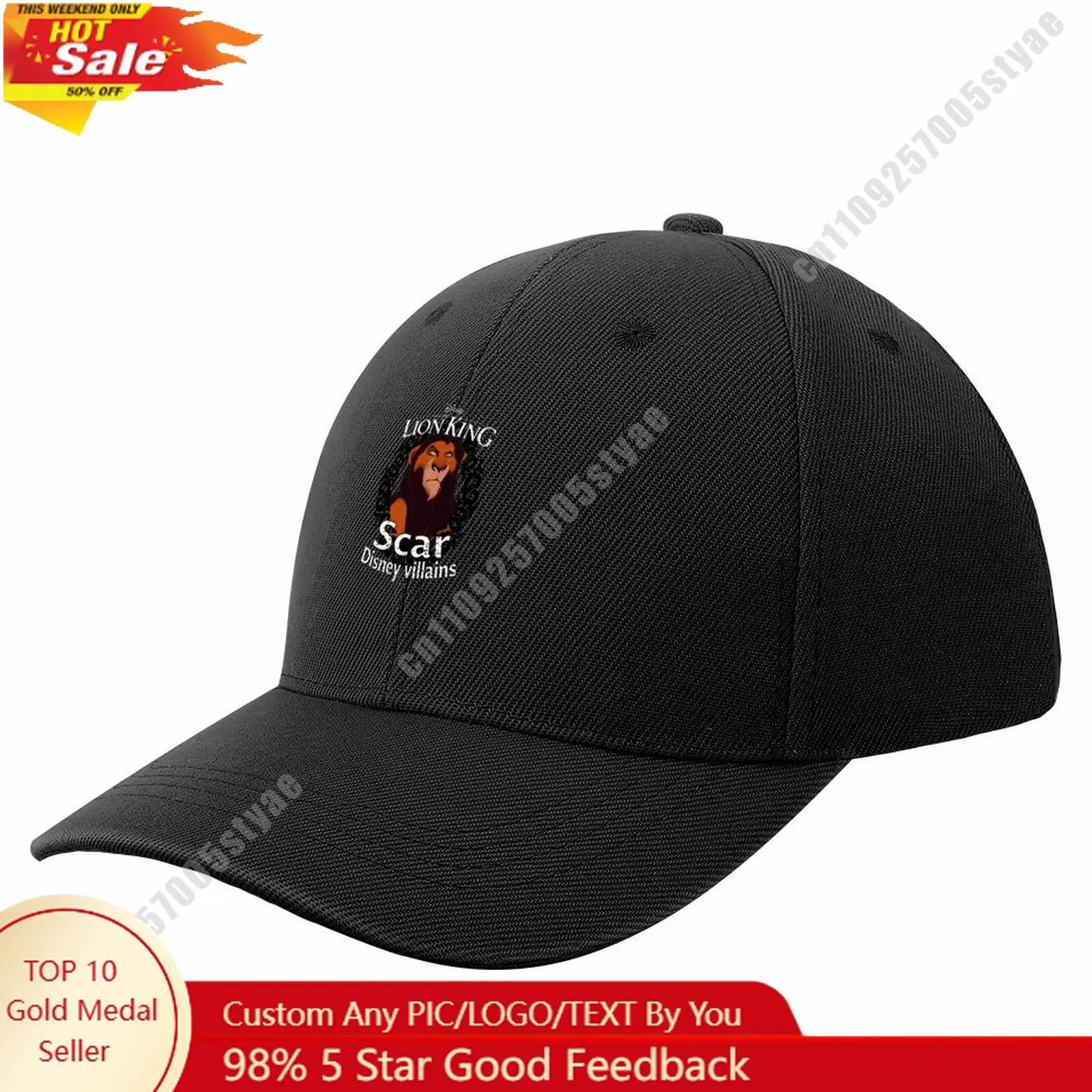

Scar Baseball Cap Disney Licensed Customizable Your DIY Design Upload Images Text Baseball Hat Holiday Birthday Gift