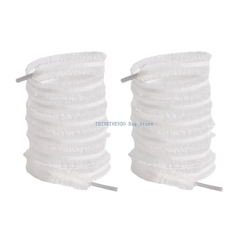 340D 1 Pair Ruffled Lace Shoe Laces for Women and Girls Casual Shoes Sneakers Decorative Pleated Wide Shoelaces Shoestrings