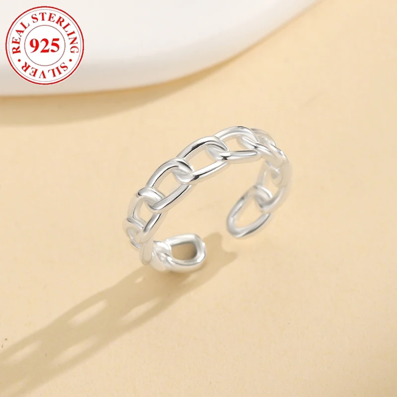 S925 Sterling Silver Heart Chain Geometric Women's Open Beach Summer Toe Ring Hypoallergenic Suitable for Vacation