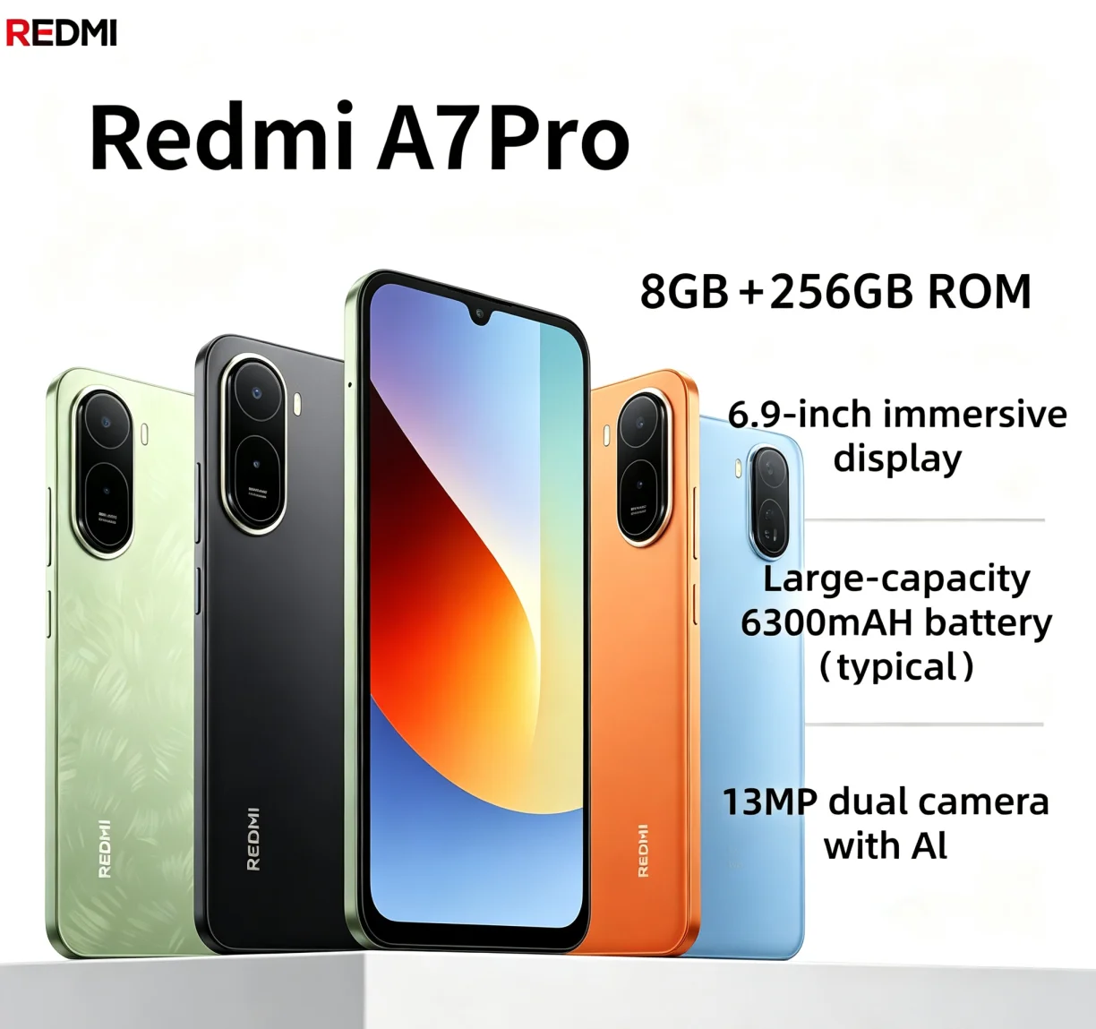 2026 Top Hype Redmi A7Pro Unlocked Multi‑Purpose Gaming Phone 8GB 256GB 6.9‑Inch FHD+ Vivid Full Display Helio G85 Chip Global