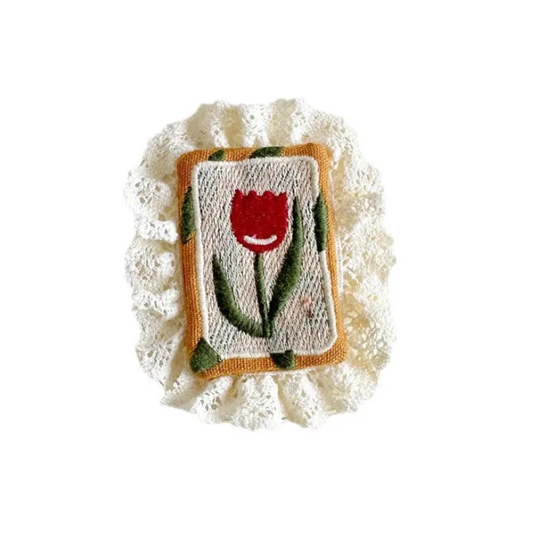 20pcs/Lot Restro Lace Embroidery Brooch Ethnic Hairdresser Craft Diy Gift Cherry Rose Mori Girl Flower Bird Sewing Accessories