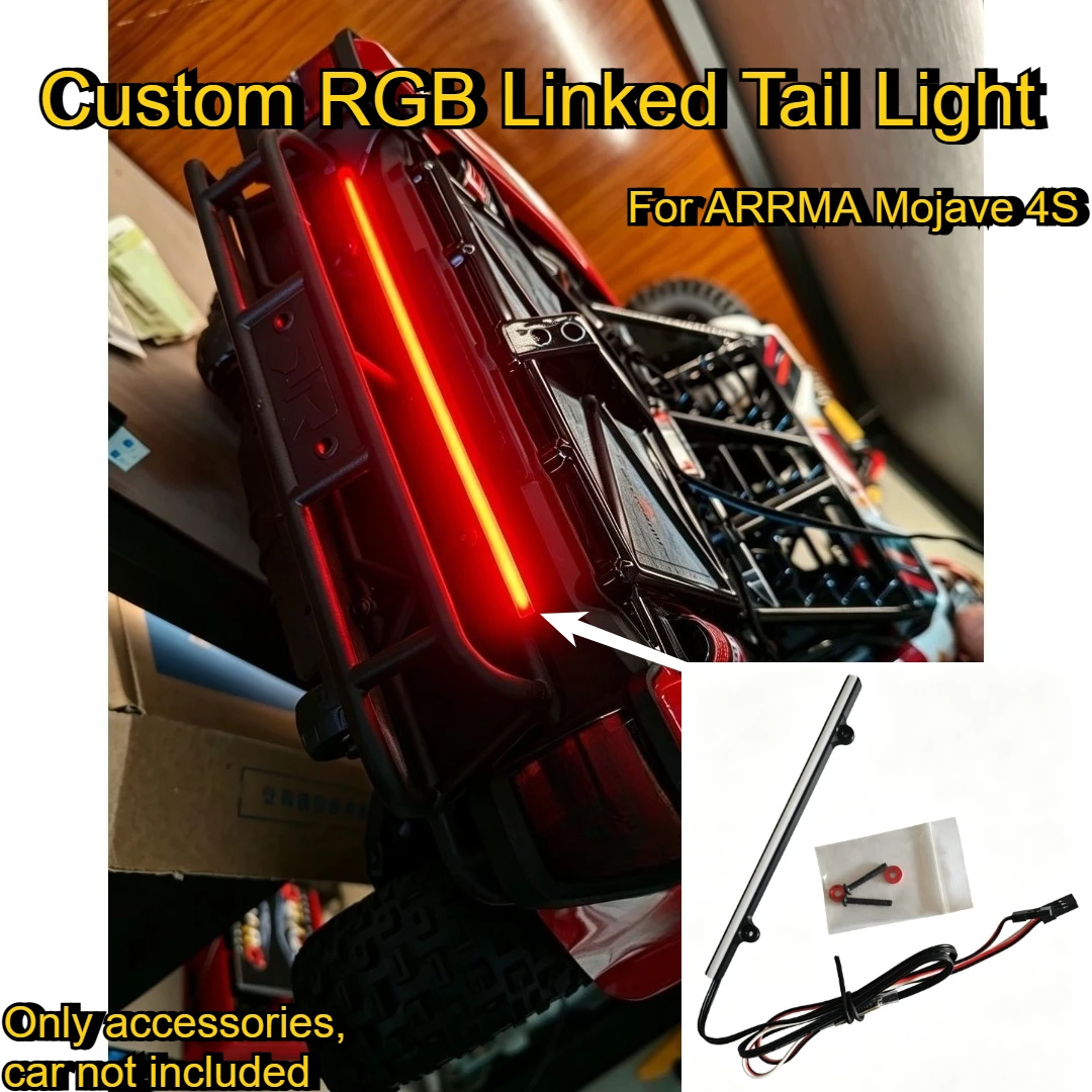 For ARRMA Mojave 4S 1/8 RC Desert Vehicle RGB Linked Tail Light Custom Model Number Decorative Styling Decor Upgrade Accessories