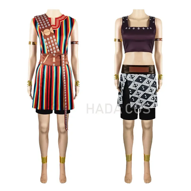 The Woman King Cos Nanisca Cosplay Costume Dahomey Female Soldier Vest Skirt Dress Outfits Halloween Carnival Suit Roleplay 2022