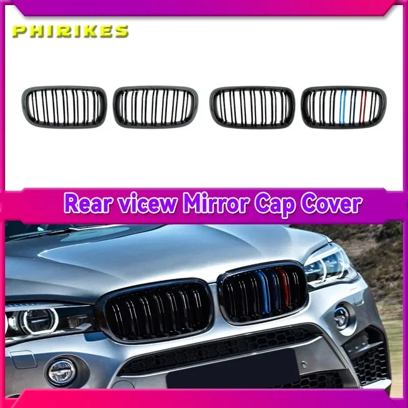 

Для BMW F15 F16 X5 X6 F85 F86 2014-2018 передний бампер, гоночная решетка для почек, глянцевая черная автомобильная решетка с двойной планкой