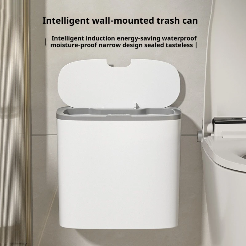 Crack Smart Trash Can Quick Sensing Easy Placement Wall Mounted Suspended Trash Can Bathroom Sensing