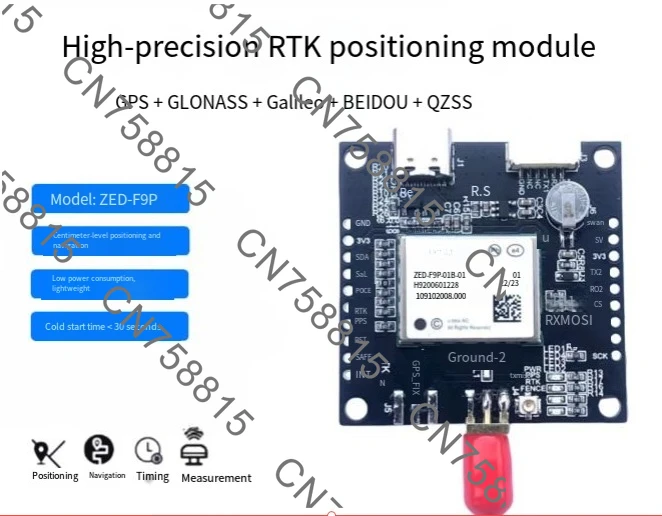 I2C ESP32 Controlling ，ZED-F9P-01B-01 Excellent GNSS Board Works Serial  I2C And SPI UM980
